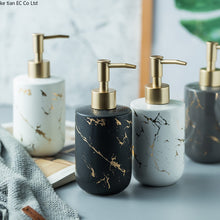 Load image into Gallery viewer, High Quality Matt Marble Pattern Bathroom Soap Dispenser Soap Bottle Toilet Ceramic Lotion Sanitizer Foam Pump Liquid Holder