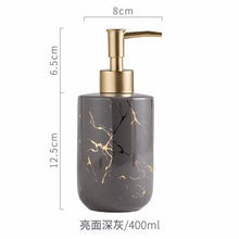 Load image into Gallery viewer, High Quality Matt Marble Pattern Bathroom Soap Dispenser Soap Bottle Toilet Ceramic Lotion Sanitizer Foam Pump Liquid Holder