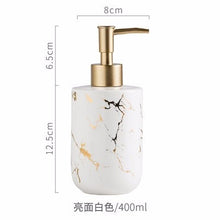 Load image into Gallery viewer, High Quality Matt Marble Pattern Bathroom Soap Dispenser Soap Bottle Toilet Ceramic Lotion Sanitizer Foam Pump Liquid Holder