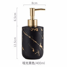 Load image into Gallery viewer, High Quality Matt Marble Pattern Bathroom Soap Dispenser Soap Bottle Toilet Ceramic Lotion Sanitizer Foam Pump Liquid Holder