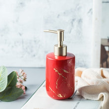 Load image into Gallery viewer, High Quality Matt Marble Pattern Bathroom Soap Dispenser Soap Bottle Toilet Ceramic Lotion Sanitizer Foam Pump Liquid Holder