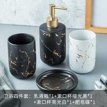 Load image into Gallery viewer, High Quality Matt Marble Pattern Bathroom Soap Dispenser Soap Bottle Toilet Ceramic Lotion Sanitizer Foam Pump Liquid Holder