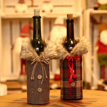 Load image into Gallery viewer, Creative Fur edge Wine Bottle Cover 2020 Merry Christmas wedding Gift Bag Holder Table Decor festival Home Party Decoration