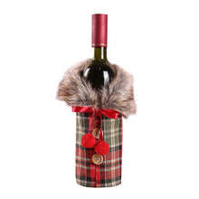 Load image into Gallery viewer, Creative Fur edge Wine Bottle Cover 2020 Merry Christmas wedding Gift Bag Holder Table Decor festival Home Party Decoration