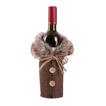 Load image into Gallery viewer, Creative Fur edge Wine Bottle Cover 2020 Merry Christmas wedding Gift Bag Holder Table Decor festival Home Party Decoration