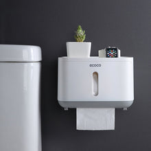 Load image into Gallery viewer, ONEUP Toilet Paper Holder Double Waterproof Storage Box Wall Mounted Bathroom Roll Dispenser Portable Toilet Paper Holders