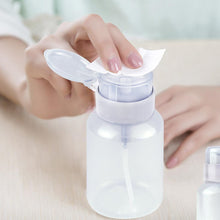 Load image into Gallery viewer, Portable 60ml/120ml  Empty Clear Pump Dispenser Bottle Plastic Nail Polish Remover Cleaner Container